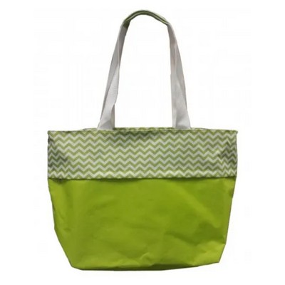 Mannitok Chevron Jumbo "Bold" Tote, Green