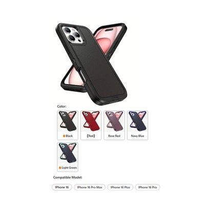 iBank® Shockproof Case compatible with iPhone 16 + Screen Protector
