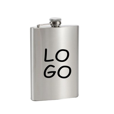 Silver Stainless Steel Whiskey Bottle