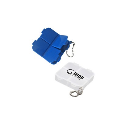4-Compartment Pill Box Keychain