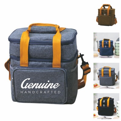 Expandable Insulated Lunch Bag with Dual Compartments