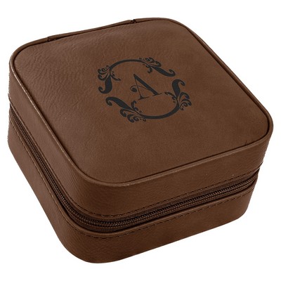 Leatherette Travel Jewelry Box with Black Lining