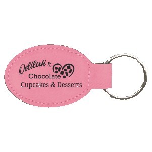 Leatherette Oval Keychain