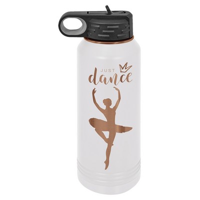 Polar Camel 32 oz. White/Rose Gold ION-Plated Water Bottle