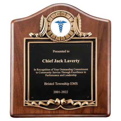 American Walnut Plaque w/Gold Frame/Inserts Sold Separately