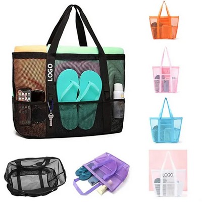 Large Foldable Mesh Beach Swimming Tote Bag