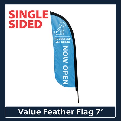 Value 7' Feather Flag - Single Sided Graphic Only