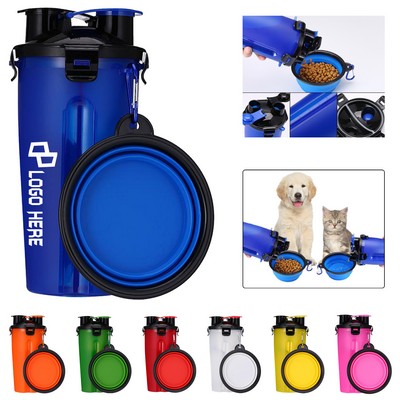 Portable Pet Food Container Water Cup W/ Bowls