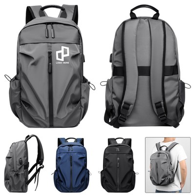 Business Laptop Backpack W/ Drawstring Side Pockets
