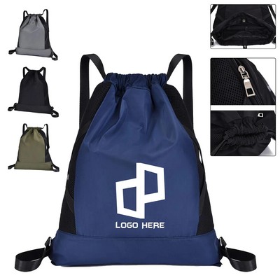 15.75X3.93X18.11" Nylon Drawstring Backpack