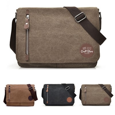 Unisex Vintage Canvas Satchel Messenger Bag