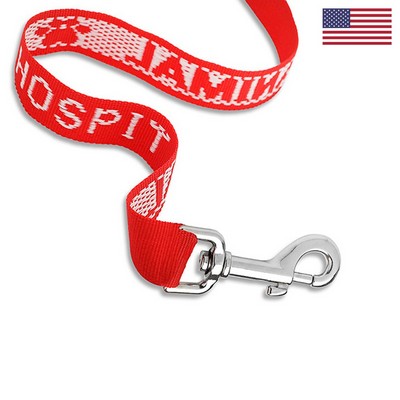 1" X 48" Woven Pet Leash w/ Nickel-plated Hardware - "Classic" Weave