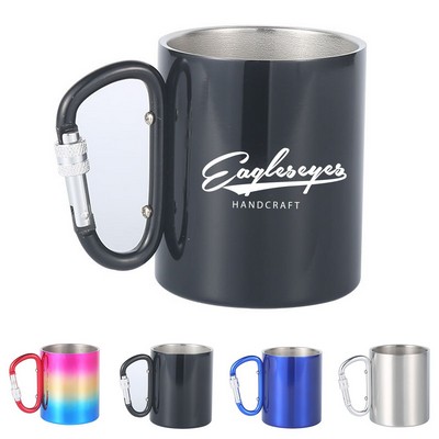 8oz Stainless Steel Double-Walled Mug with Carabiner