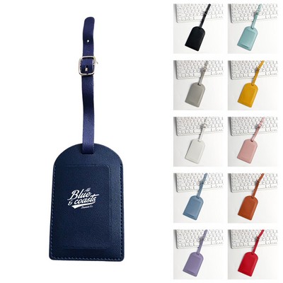 PU Leather Luggage Tag with Strap