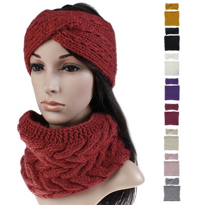 Knitted Headband & Scarf Set
