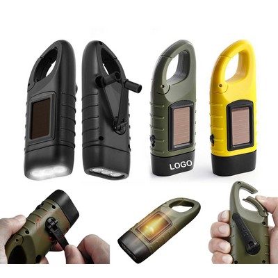 Hand Crank Flashlight With Solar Power