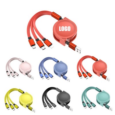 100 Pack Retractable 3-in-1 Charging Cables