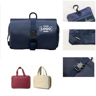 Toiletry Bag with a Buckle Closure and Foldable Design