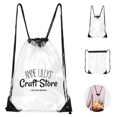 Clear PVC Drawstring Backpack