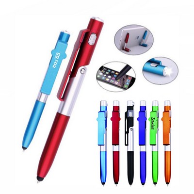 4-in-1 Folding stylus Pen with Flashlight Phone Holder