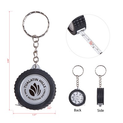 Tyre Shaped Tape Measure Keychain