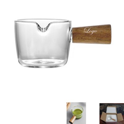 Glass Coffee Cup with Wooden Handle