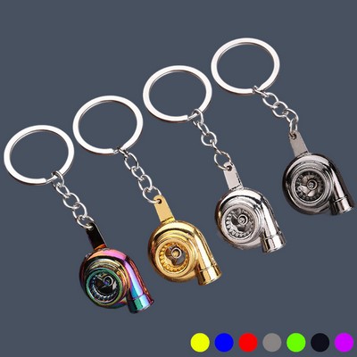 Rotor Turbo Boost Keychain Automotive Car Gift Rotatable Key Chain Car Key