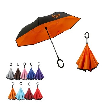 49"Double Layer Inverted Reverse Umbrella