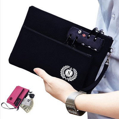 Secure Lockable Money Bag With Double-Layer