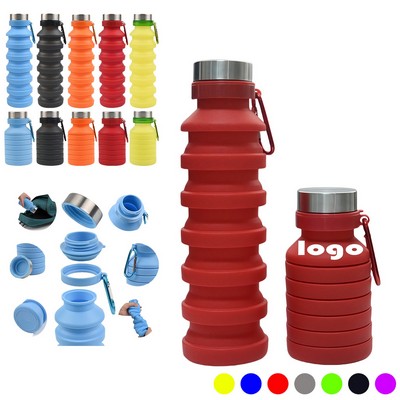 19 Oz. Outdoor Foldable Silicone Telescopic Water Bottle