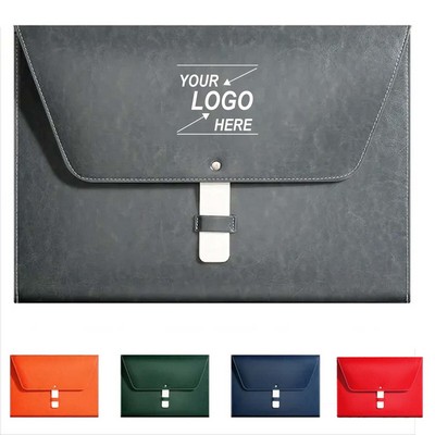 A4 Leather Document Business Bag Briefcase