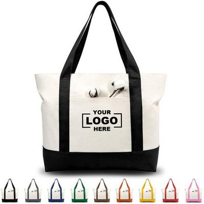 Large Diagonal Canvas Bag