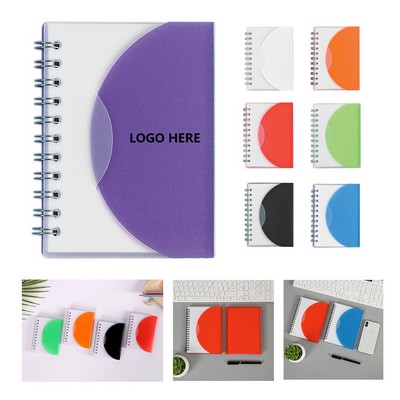 Spiral notebook measuring 5 inches by 7 inches