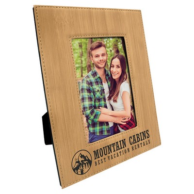 4" x 6" Bamboo Leatherette Photo Frame