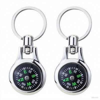 Water Drop Compass Keychain
