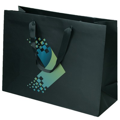 16x12x6 Custom Printed Matte Euro Bag w/Grosgrain Handles 100/ctn