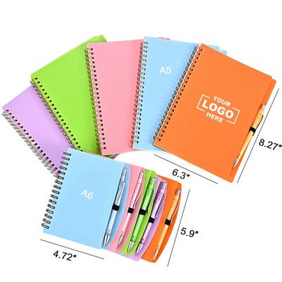 A5 Spiral lined Notebook w/Pen