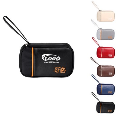 Portable Digital Accessory Organizer Pouch with Wrist Strap