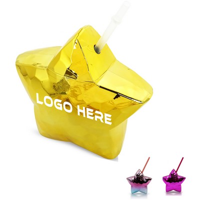 18oz Star Shaped Tumbler with Straw