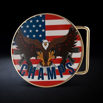 Custom Round UV Printed Belt Buckle 3"