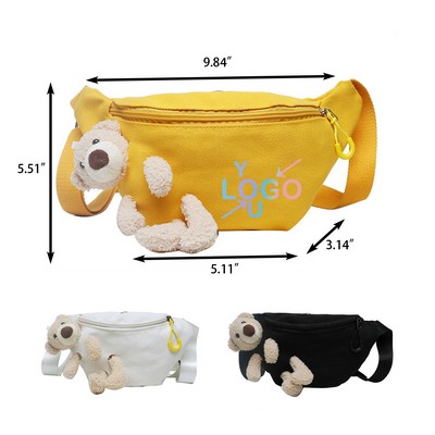 Bear Pouch Canvas Tote