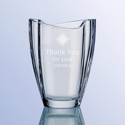 Bloomwave Crystal Vase, 9"H