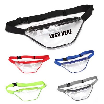 Transparent PVC Waist Bag with Zip Pocket