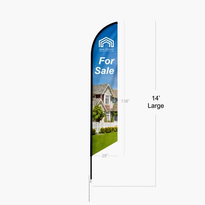 14ft Feather Angle Flag Single Sided