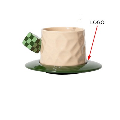 10Oz Ripple-Patterned Ceramic Coffee Cup Sets