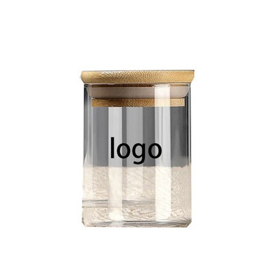 Bamboo-Topped Borosilicate Glass Jar