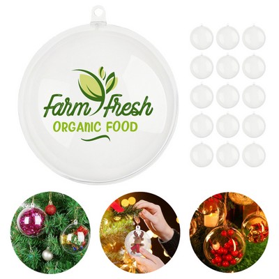 4.7" Clear Plastic Fillable Christmas Ball Ornaments