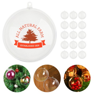 4" Plastic Photo Hanging Christmas Ball Ornaments