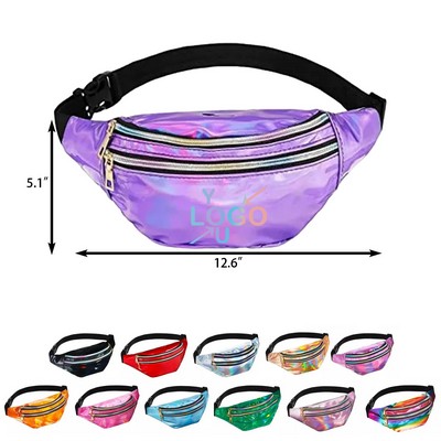 Glittering Holographic Waistbag for Sports