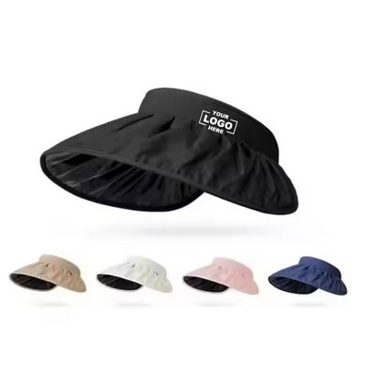 UPF50+ Foldable Sun Visor Hat With Ponytail Hole